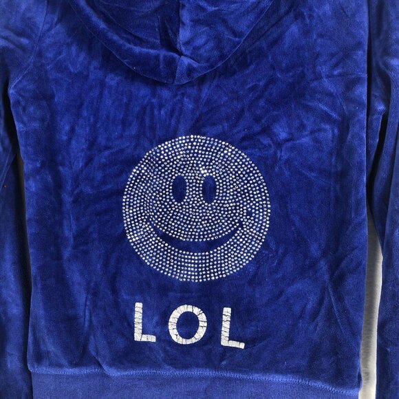 Pink Rose Girls Blue Hoodie LOL Velour Premium Quality Size Small - Picture 8 of 16